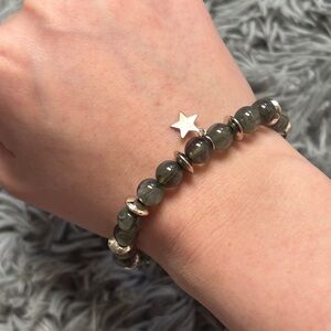 Chic Star Charm Beaded Elastic Bracelet